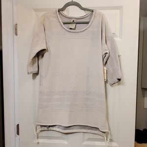 Women's Burton Polly Crew; Size Large; Grey/Ivory